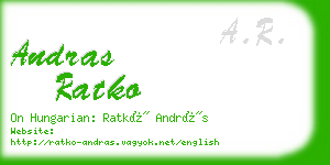 andras ratko business card